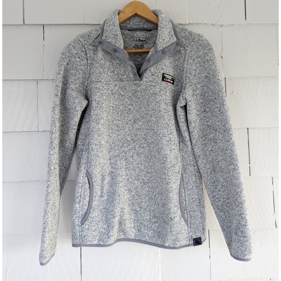 L.L. Bean Tops - L.L. Bean Light Gray Sweater Fleece XXS